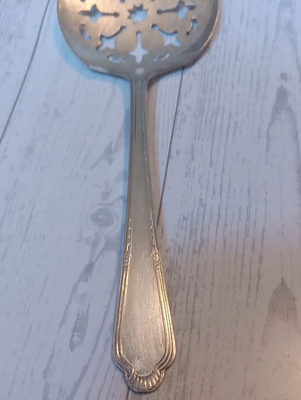 Vintage Slotted Server and Large Spoon Silver Plated